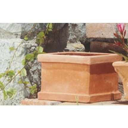 Impruneta Terracotta, Quadrato liscio, Blumentopf, quadratisch, schlicht, klein, Viereckotpf, Terracottatopf