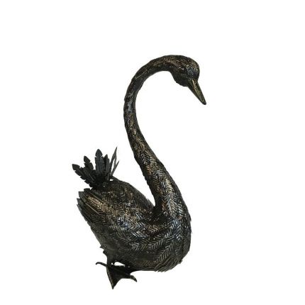 Eisenfigur, kleiner Schwan, Tierfigur, Gartendekoration