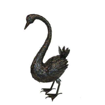 Eisenfigur, großer Schwan, Tierfigur, Gartendekoration