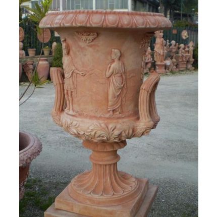 Impruneta Terracotta, Vaso con piede Olimpia, Pokal, Gefäß