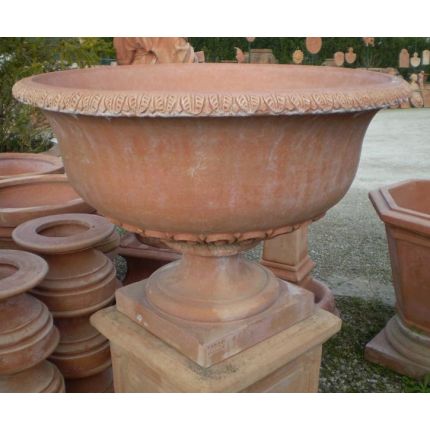Impruneta Terracotta, Coppa Capri liscia, Pokal, Vase, Topf