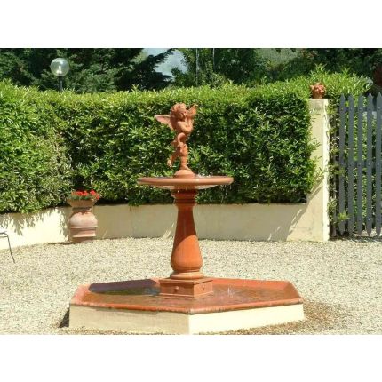 Impruneta Terracotta, Fontana liscia, Brunnen, Springbrunnen