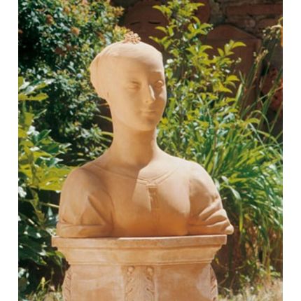 Impruneta Terracotta, Büste, Busto nobildonna con diadema-Desiderio da Settignano