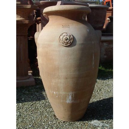 Impruneta Terracotta, Anfora con rosette, Amphore, Ölkrug, Pflanzgefäß, Rosettendekor