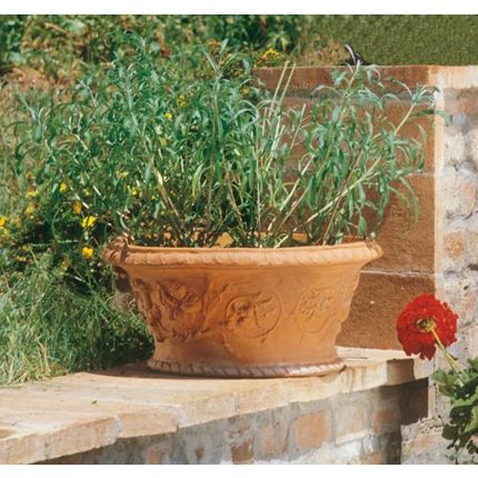 Impruneta Terracotta, Fioriera ornata, Pflanztopf, verziertes Gefäß