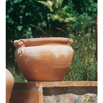 Impruneta Terracotta, Cachepot romano, Pflanzgefäß, Blumenkübel, schlichtes Gefäß