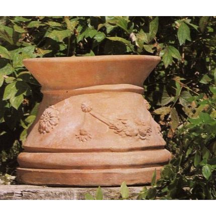 Impruneta Terracotta, Base festonata, Sockel, schlichter Sockel
