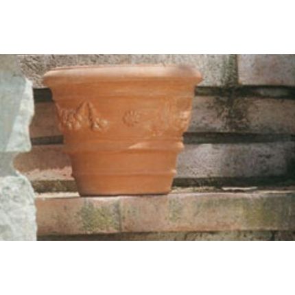 Impruneta Terracotta, Vasetto festonato, Blumentopf, Pflanzgefäß, Vase, Topf