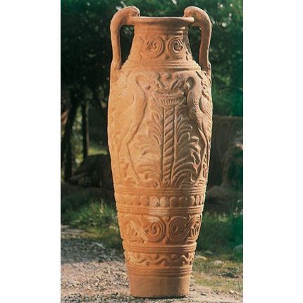 Impruneta Terracotta, Anfora ornata con cigni, Amphore, verziertes Gefäß, Deko