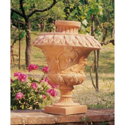  Impruneta Terracotta, Olla ornata con maschere, Pokal