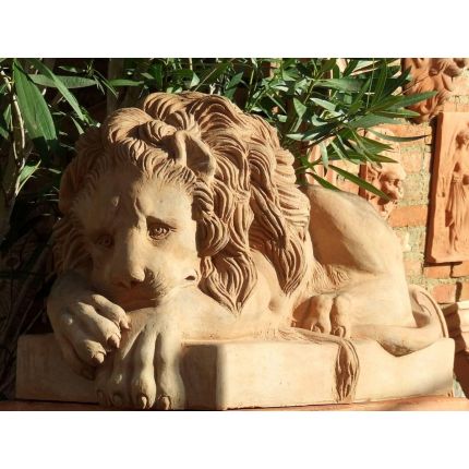 Impruneta Terracotta, Leone sdraiato Canova DX, Figur, Statue, Löwe