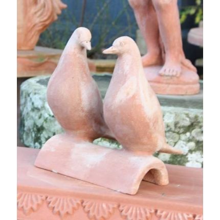 Impruneta Terracotta, Coppia piccioni su coppo, Figur, Vogel