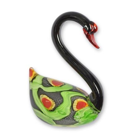 Glasfigur Schwan - H. 34,5 cm - Muranoglas-Stil