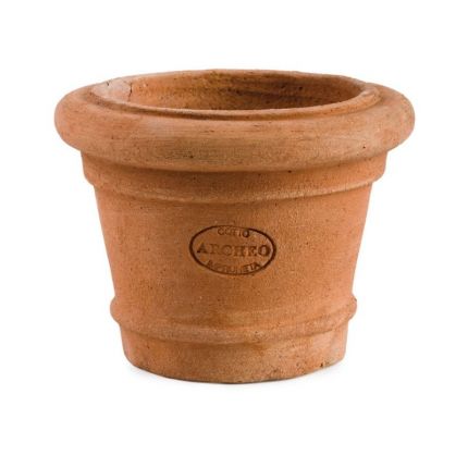 Impruneta Terracotta, Vaso, Mini Vaso Orlato, Pflanzgefäß, Blumentopf