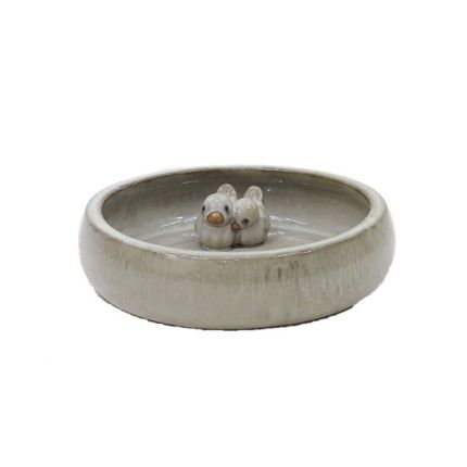 Vogelbad - glasierte Terracotta - Ø 35 cm - azurblau - Heritage Garden