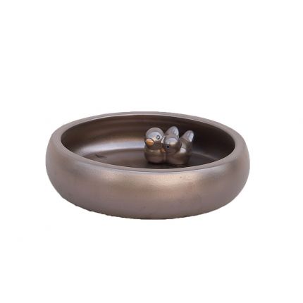 Vogelbad - glasierte Terracotta - Ø 35 cm - copper - Heritage Garden