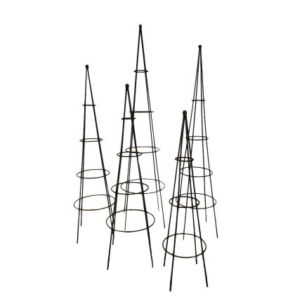 Set mit 5 Obelisken für Pflanzgefäße, Eisen, Gartendekoration