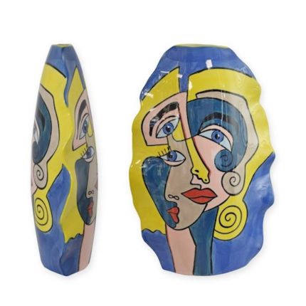 Bodenvase - abstrakte Gestaltung - ovalförmig - Höhe 47,2 cm