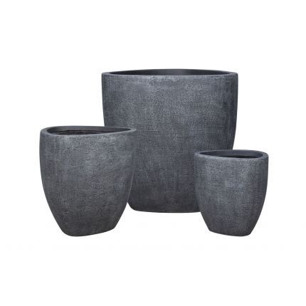 Blumentopf RusticLine - Fiberzement - dreieckig - schwarz