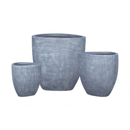 Blumentopf RusticLine - Fiberzement - dreieckig - grau