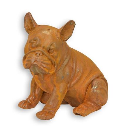 Bulldogge - H. 18,4 cm - Gusseisen - rostige Oberfläche