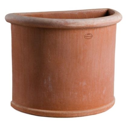 Impruneta Terracotta, Semicircolare Liscio, halbrunder Wandtopf, Pflanzgefäß