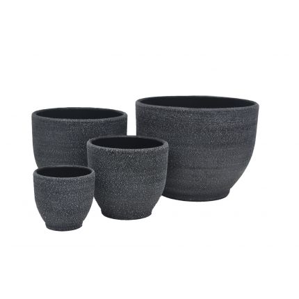 Blumentopf Painted Dusty Black - rund - schwarz - 4 Größen