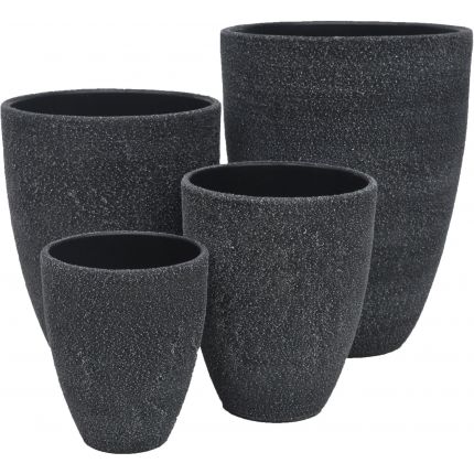 Pflanzvase Painted - Dusty Black - rund - schwarz - 4 Größen
