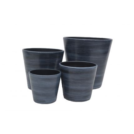 Blumentöpfe Painted Cloudy Black - rund - schwarz - 4 Größen