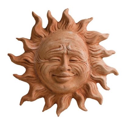 Impruneta Terracotta, Sole di Marzo, Sonne, Wand- Zierornament, Bilder