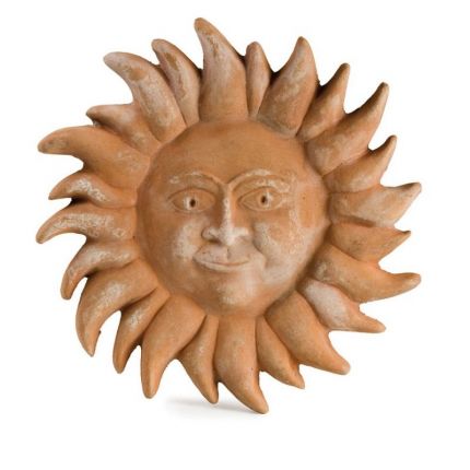 Impruneta Terracotta, Sole, Sonne, Terrakottasonne, Reliefwandbild, Terracottarelief, Terracottadekoration, Wanddekoration, Gartendekoration