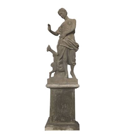 Naturstein, Steinfigur, Lady Diana mit Sockel, Figur, Gartenfigur