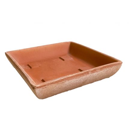 Galestro Terracotta, Sottovaso Quadrato, Unterteller, viereckig, grau, Topfuntersetzer, Viereckteller