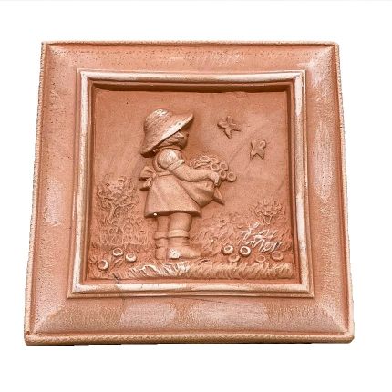 Galestro Terracotta, Quadretti Stagioni Estate, Wandbild Sommer, Jahreszeit, quadratisch, Dekoration, Relief