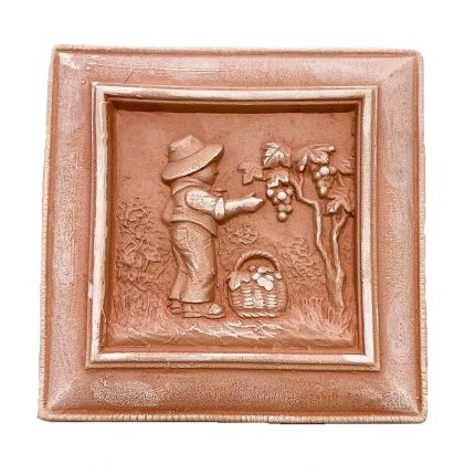 Galestro Terracotta, Quadretti 4 Stagioni Autunno, Wandbild Herbst, Jahreszeit, quadratisch, Dekoration, Relief