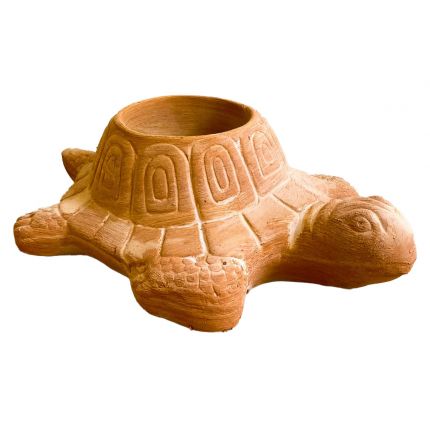 Galestro Terracotta, Tartaruga Porta Vaso, Schildkrötenfigur zum Bepflanzen, Blumentopf, Tierfigur, Gartenfigur