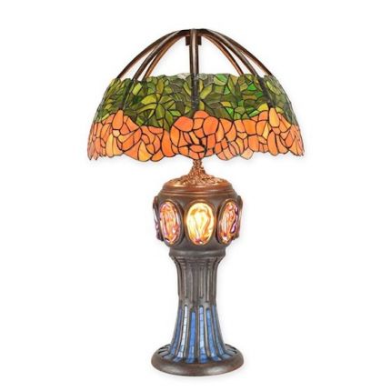 Tischlampe im Tiffany-Stil - H. 59 cm - Ø 40,5 cm - rund