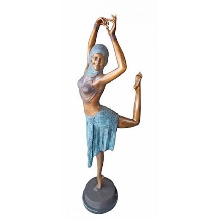 Bronzestatue Tänzerin - H. 166 cm - mehrfarbig - Gartendekoration