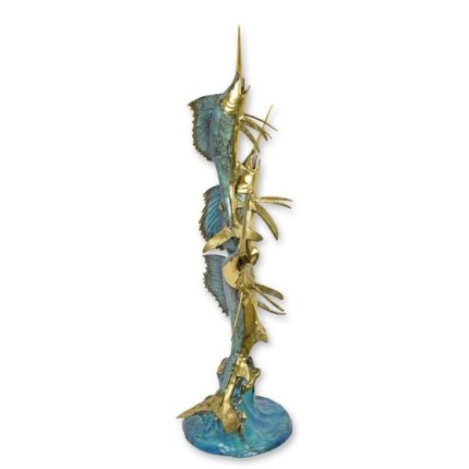 Brunnenfigur drei Marline - H. 167,5 cm - Bronze - mehrfarbig