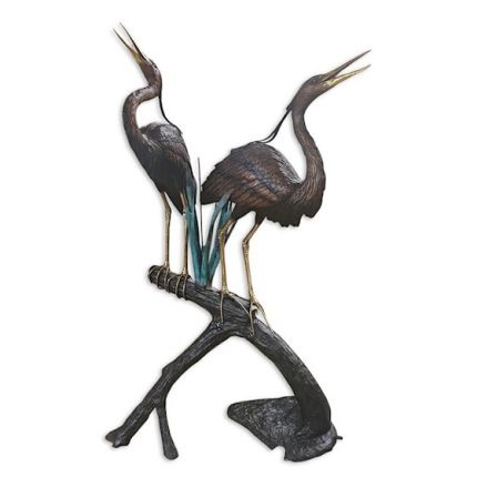 Brunnenfigur Reiher - H. 235 cm - Bronze