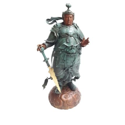 Bronzefigur chinesischer Krieger, A BRONZE SCULPTURE OF A CHINESE WARRIOR