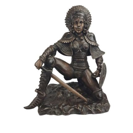 Bronzefigur Amazonenkriegerin, A BRONZE SCULPTURE OF AN AMAZONE WARRIOR
