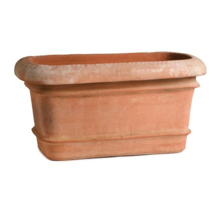 Impruneta Terracotta, Tinozza Rettangolare Liscia, Blumenkasten, Pflanztopf