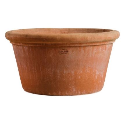 Impruneta Terracotta, Vaso Basso Liscio, Zylinder, Blumentopf, Pflanztopf, Topf