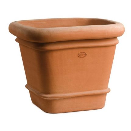 Impruneta Terracotta, Vaso Conico Quadrato, Pflanzgefäß, Rosentopf