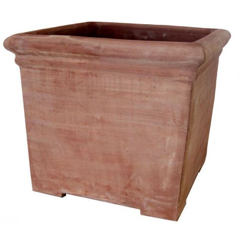Galestro Terracotta, Quadro con Pied, viereckiger Pflanztopf mit F&uuml;&szlig;en, Blumengef&auml;&szlig;, Blumentopf