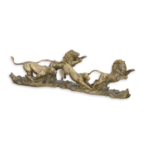 Polyresin-Figur L&ouml;wenherde, A RESIN GROUP OF A PACK OF LIONS
