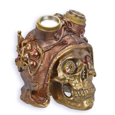 Steampunk-Sch&auml;del, Polyresin, A RESIN STEAMPUNK SKULL