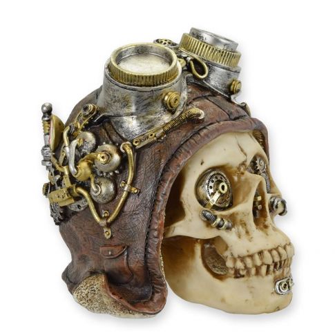 Steampunk Sch&auml;del, Polyresin, A RESIN STEAMPUNK SKULL