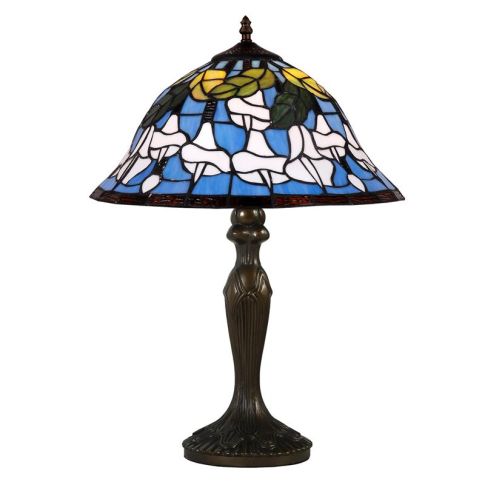 Tischlampe im Tiffany-Stil - H. 59 cm - &Oslash; 40,5 cm - rund